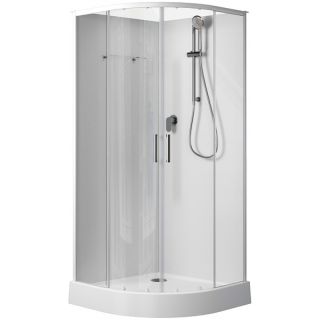 Душевая кабина Aquanet Passion EVO 281965 R 100x100 см профиль белый стекло прозрачное